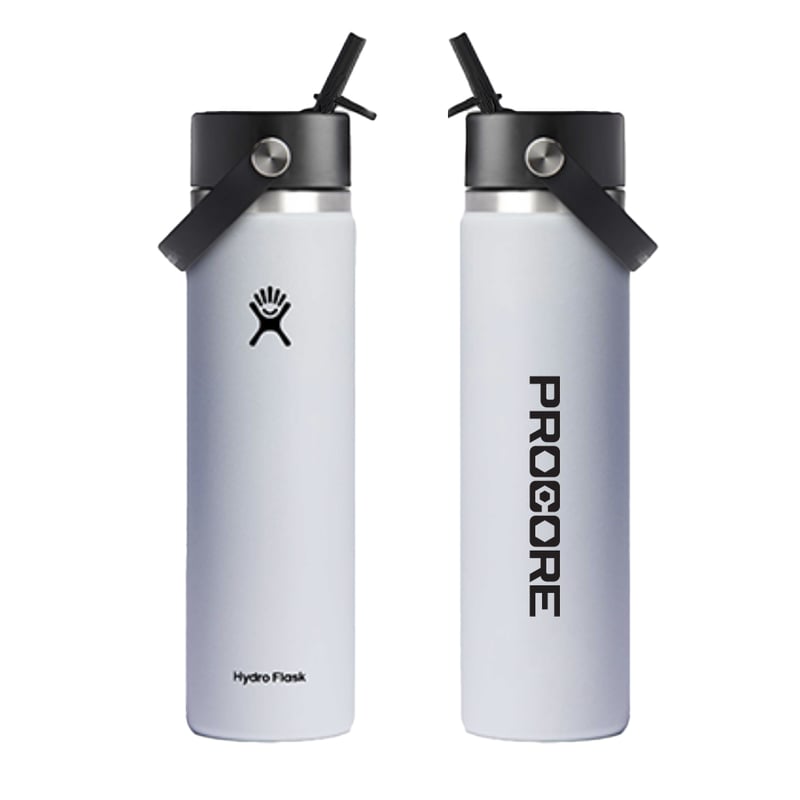 Procore Hydro Flask 24 oz Wide Mouth with Flex Straw Cap - White