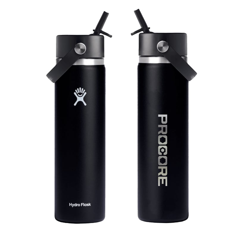 Procore Hydro Flask 24 oz Wide Mouth with Flex Straw Cap - Black